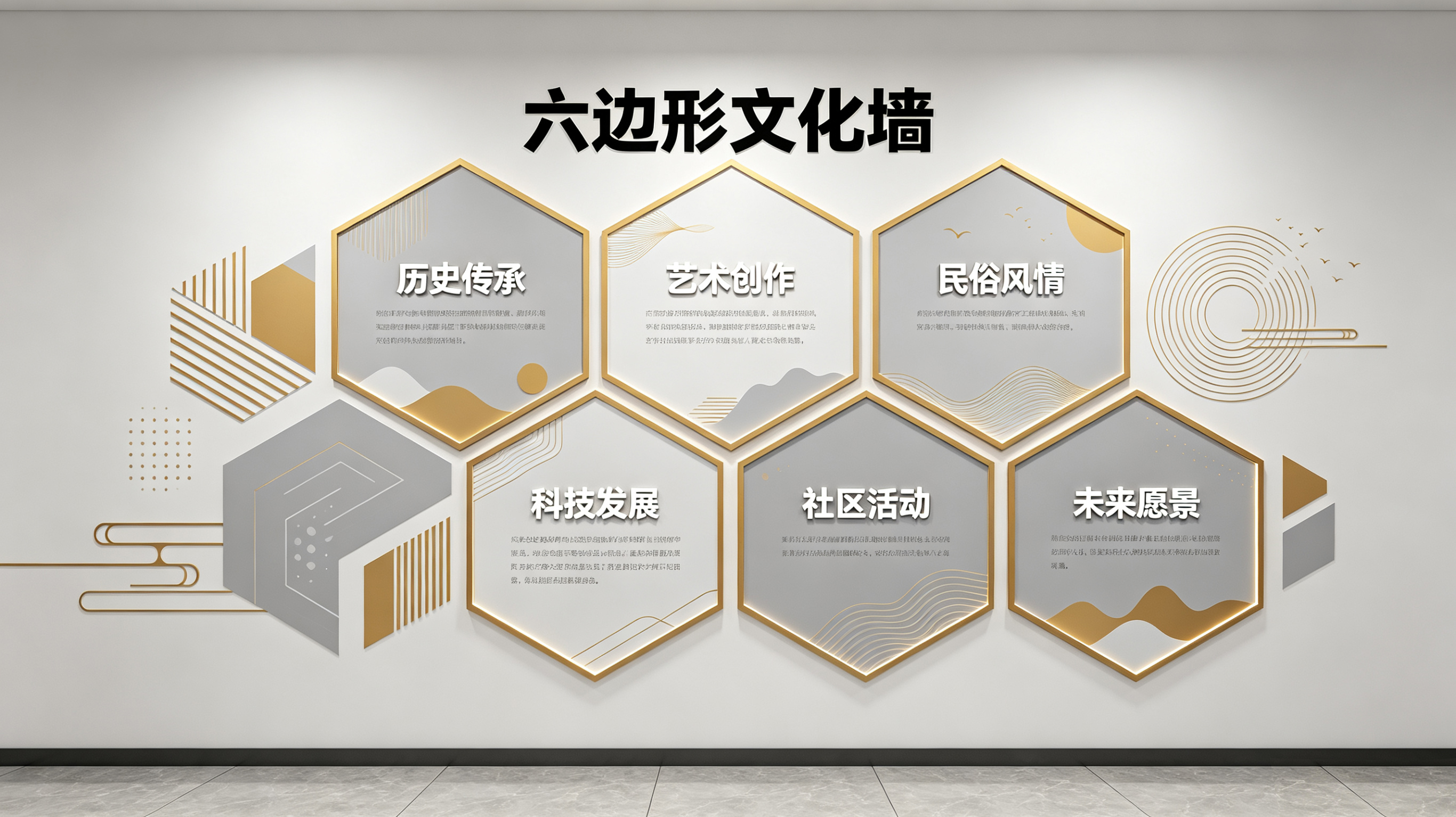福鼎企业文化墙 | 六边形信息美学